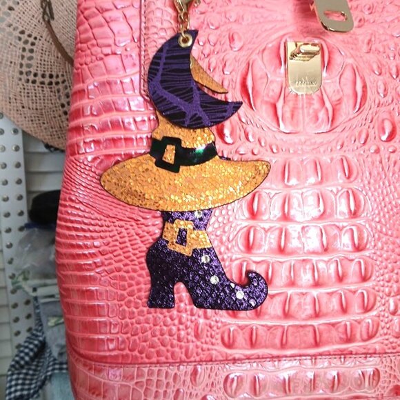 Stunning leather handmade handbag charm Halloween theme - Picture 2 of 2